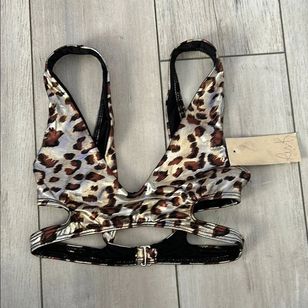 Ris-K Dippin' Daisy's Journey WIldcat bikini top size XS swim swimsuit